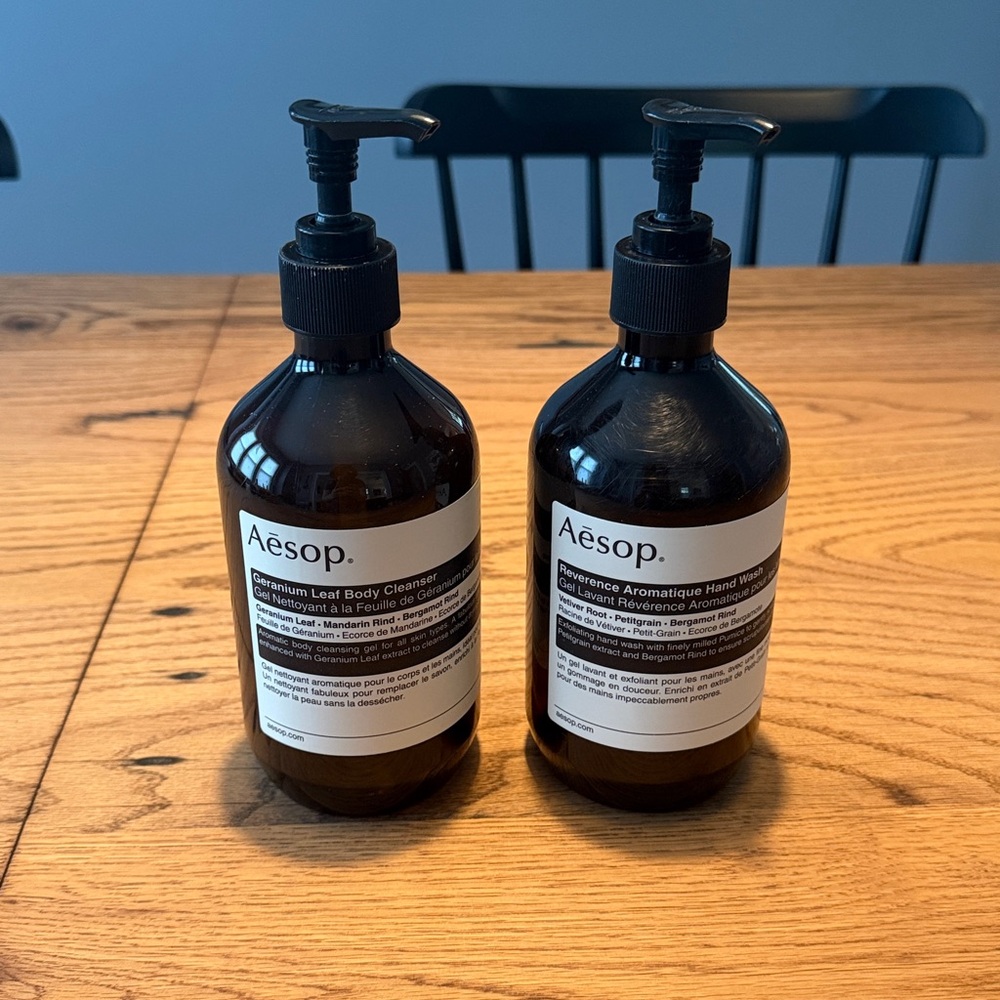 EMPTY: 2 empty Aesop bottles for refills